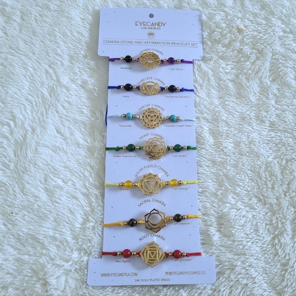 Eye👁️ Candy🍬 Chakra🧘♀️ Stone and Affirmation Bracelet Set - Picture 16 of 16